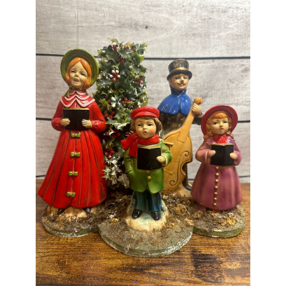Vintage RB Japan Carolers on Wood‎ Base